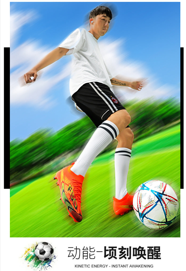 Manufacturer Football Shoes Long Spikes Student Adult Outdoor Turf Training Shoes Professional Competition Sports Shoes Wholesale