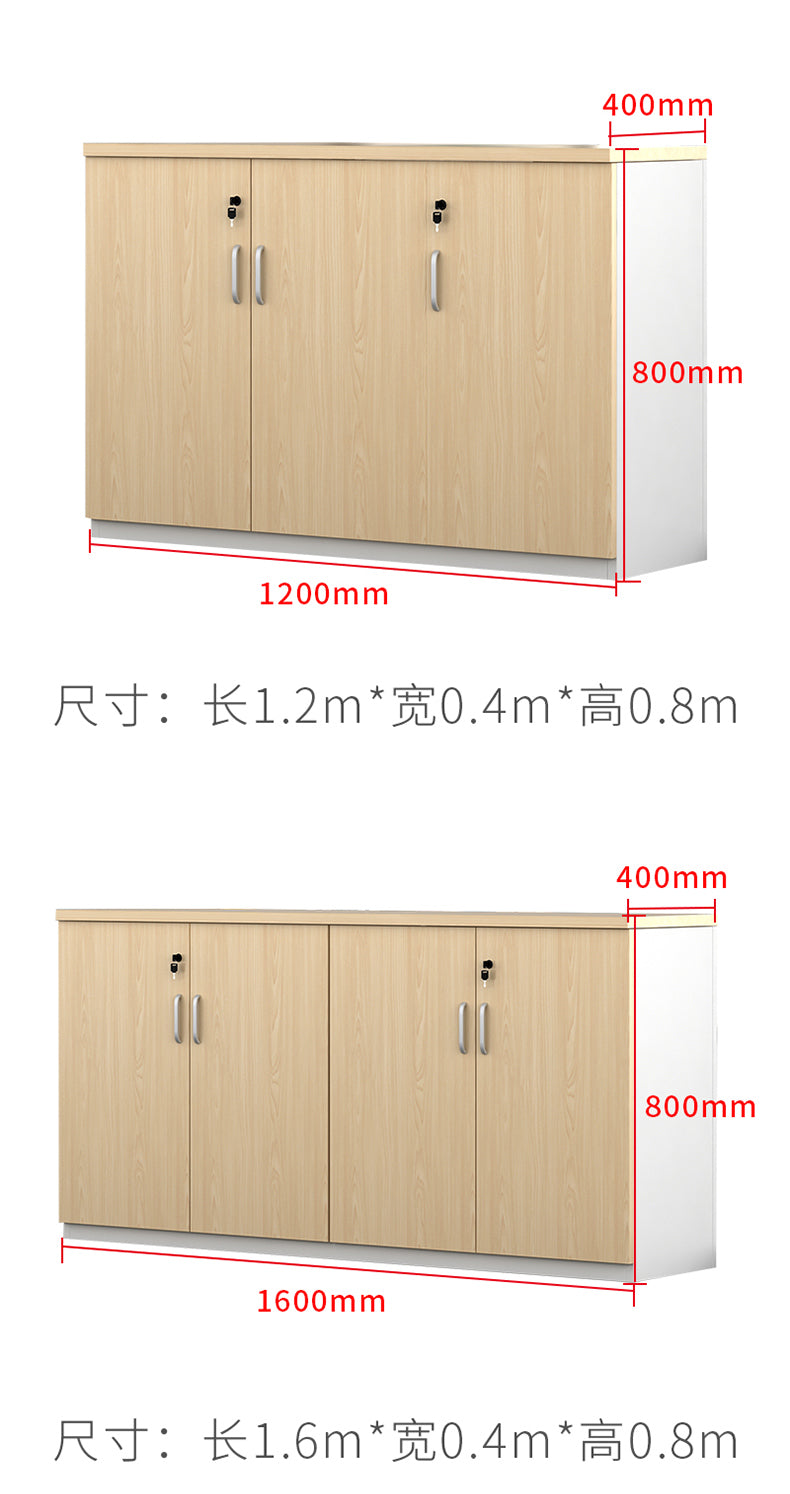 Office File Cabinet with Lock, Low Cabinet, Storage Cabinet, Floor-standing Wooden Office Partition Cabinet for Staff