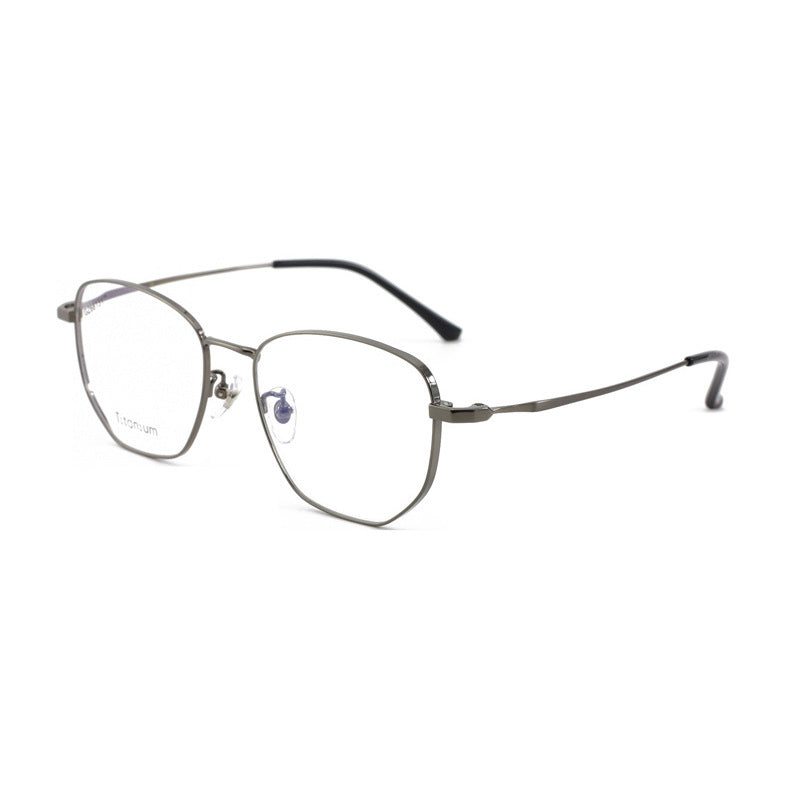 New Fashion Retro Half Titanium Eyeglass Frame Japanese and Korean Polygonal Frame Unisex Metal Frame