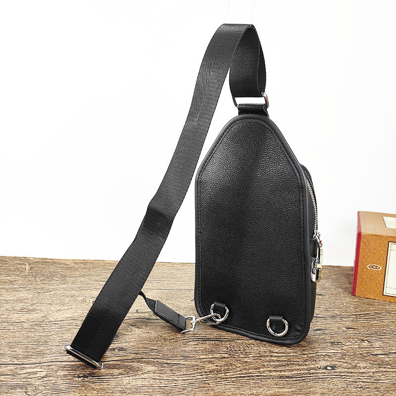 Anti-theft Genuine Leather Men's Chest Bag High-end Multi-functional Password Lock Casual Fashion Top Layer Cowhide Crossbody Bag Backpack