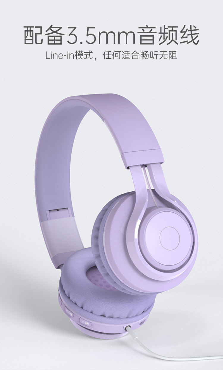 Hot-selling Over-ear Headphones Bluetooth Long Battery Life Children's Student Bluetooth Headphones Wireless High-Quality Sound Headset