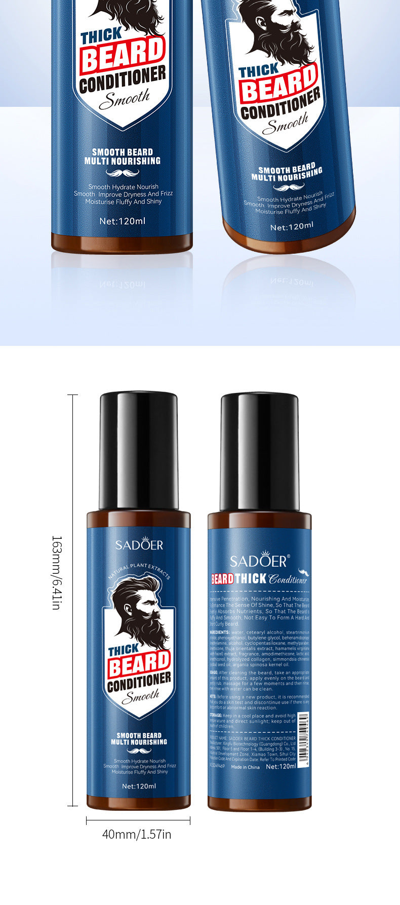 Beard Care Solution SADOER Men's Beard Moisturizing Conditioner Cross-Border Wholesale