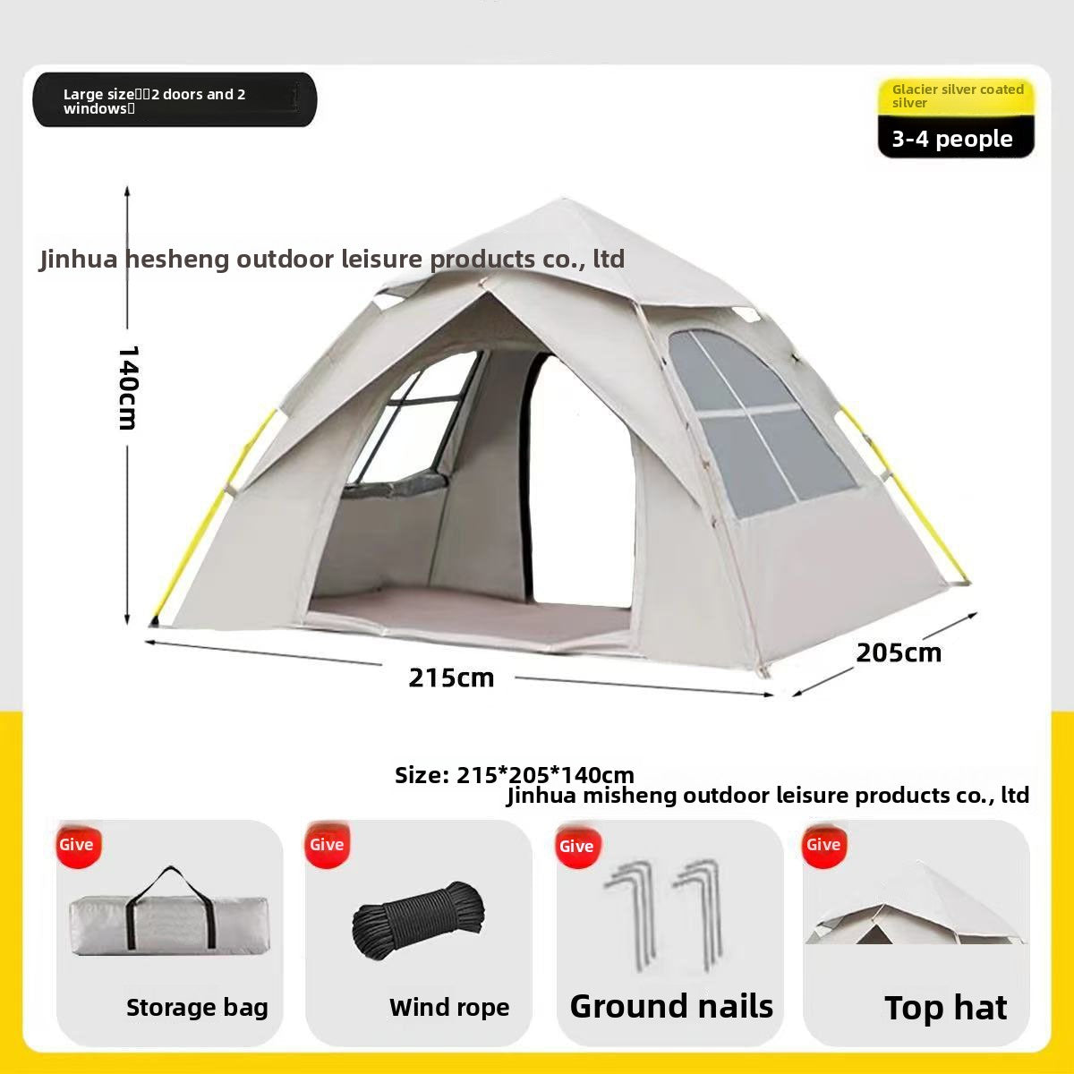Tent Outdoor Portable Folding Automatic Camping Quick Open Sun Protection Thickened Rainproof Tent Full Set Wholesale