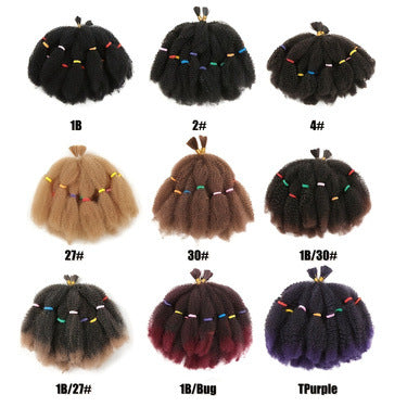 TEMU Hot-Selling European and American Style Synthetic Wig High-Temperature Fiber Wig Caterpillar Short Style Crochet hair