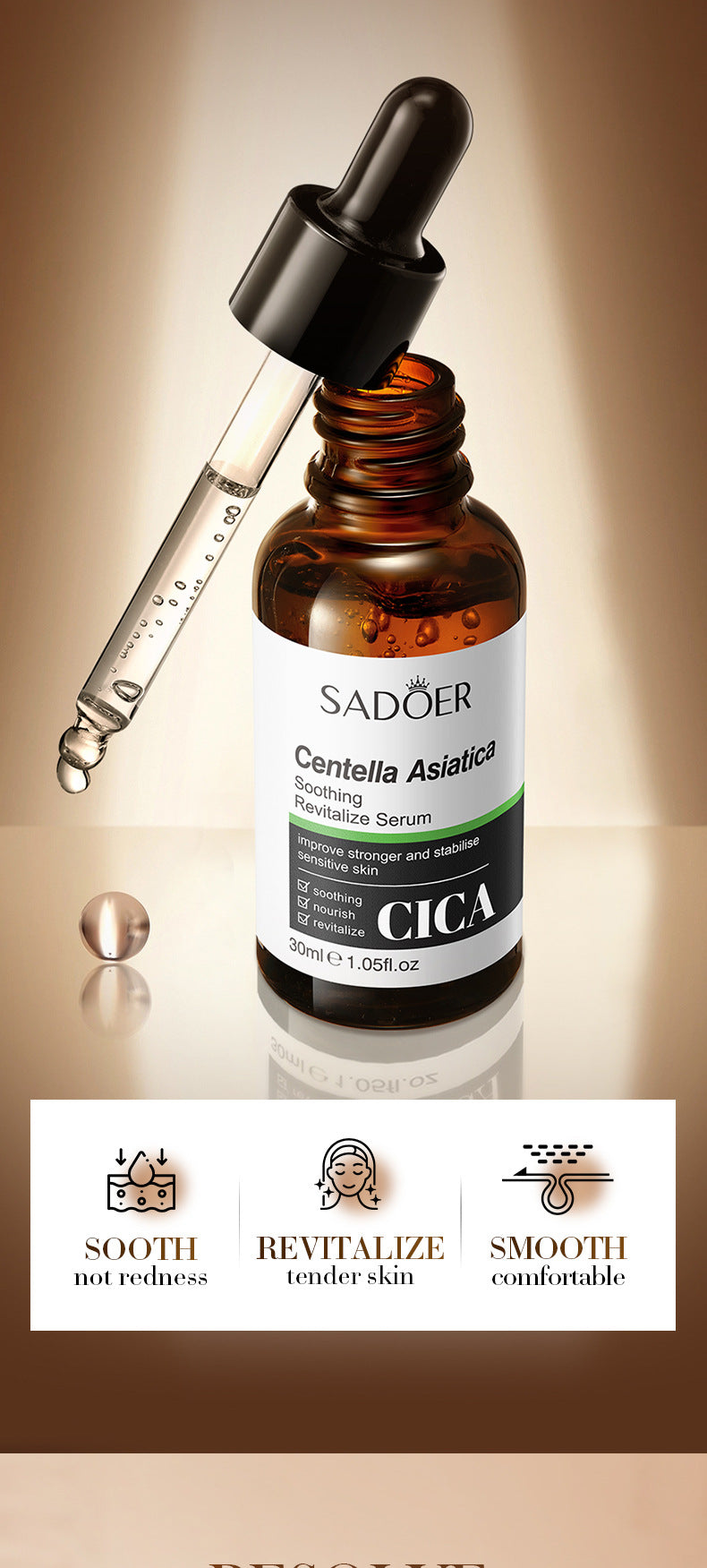 Hyaluronic Acid Hydrating Moisturizing Serum SADOER Skin rejuvenation and moisturizing essence liquid cross-border wholesale