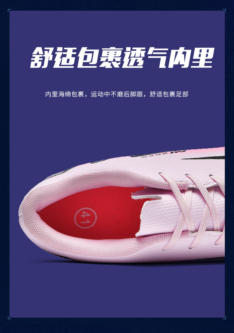 Comfortable football shoes for men and women, teenagers and students AG Spike TF Anti-Slip Breathable Turf Training Sneakers