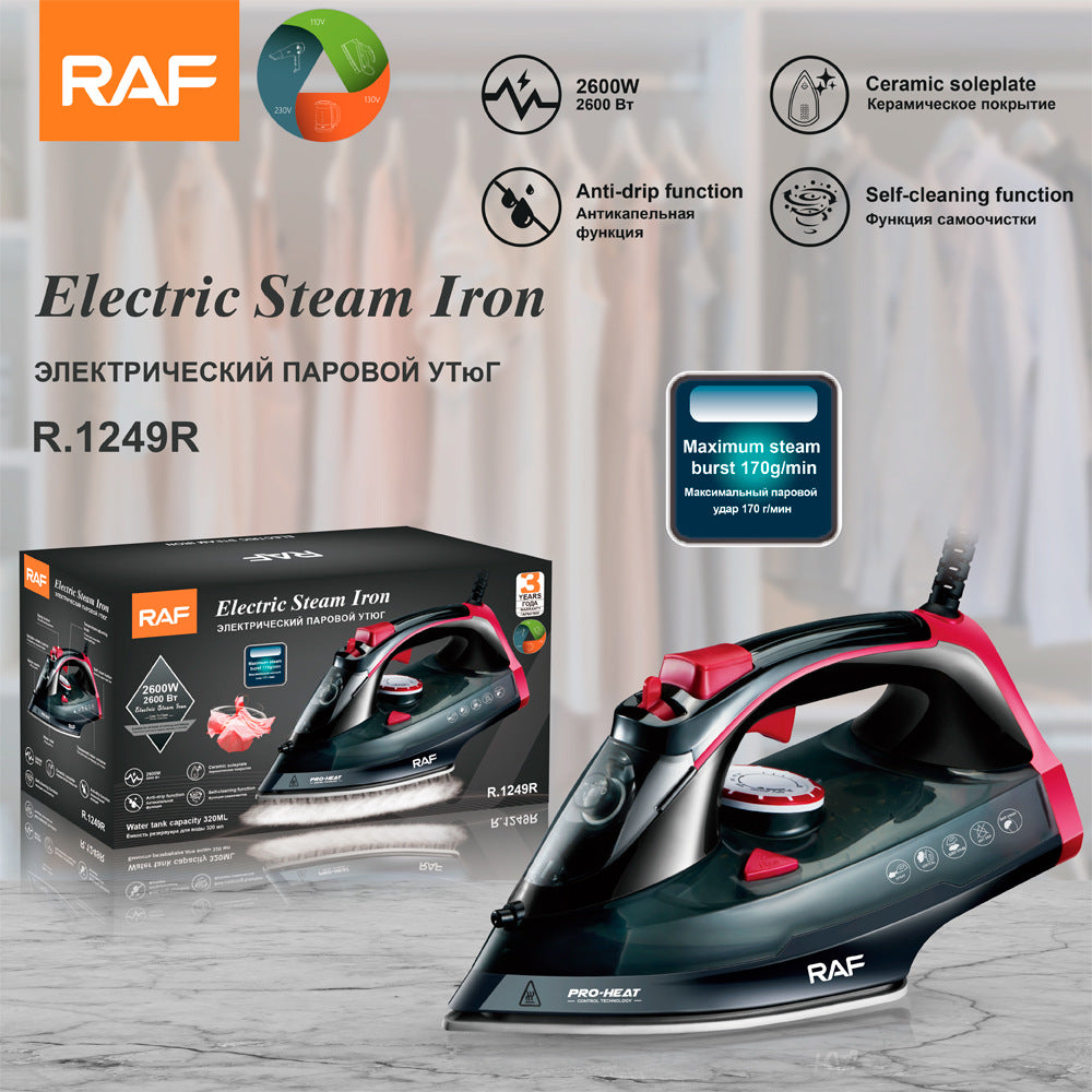 RAF EU Standard Handheld Electric Iron Household Small Portable Steam Iron Handheld Ironing Machine2600W