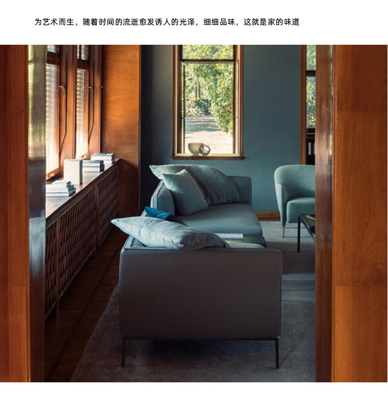 Italian Minimalist Genuine Leather Sofa Light Luxury Simple Modern Latex Nordic Down Living Room Combination Small Apartment Sofa Shipping and tax not included