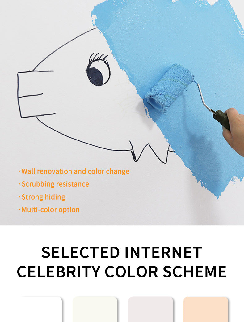 Interior Wall Latex Paint for Home Renovation and Repair, Water-Based Coating for Eco-Friendly Wall Renovation and Color Change