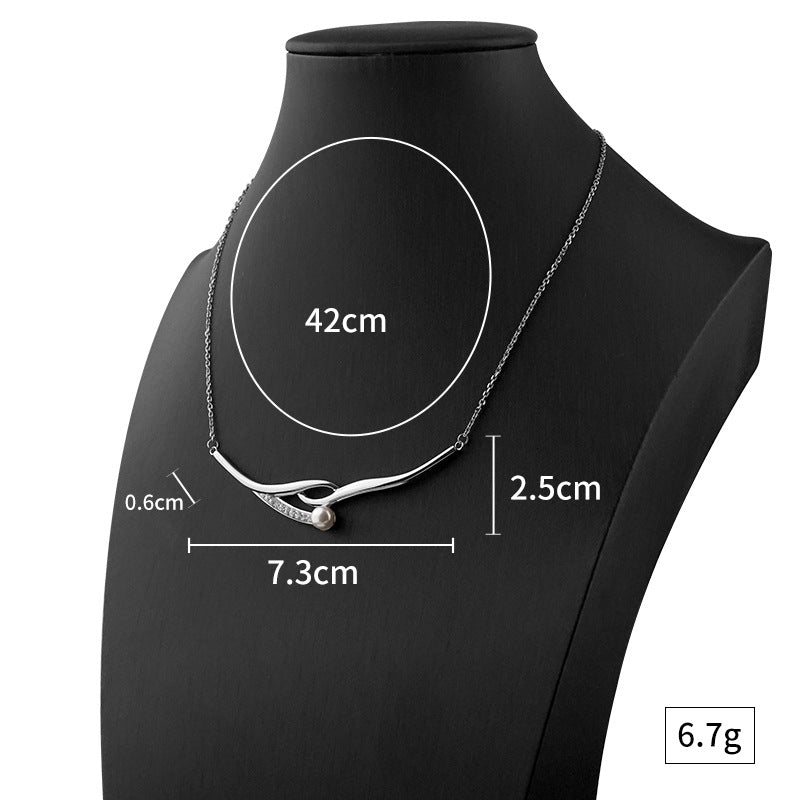 New Pearl Diamond Stainless Steel Necklace Pendant for Women Personalized ins Titanium Steel Jewelry Factory Wholesale