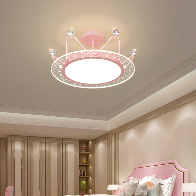 Cozy Eye Protection Bedroom Lamp led Simple Ceiling Light for Boys and Girls Princess Room Bedroom Creative Double Heart Lamp