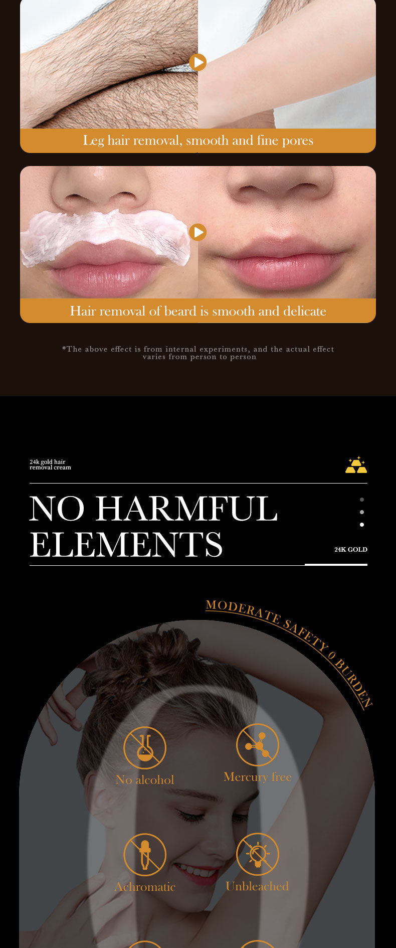 24K Gold Hair Removal Cream ZOZU Non-irritating Hair Removal Cream Wholesale for Cross-Border Trade