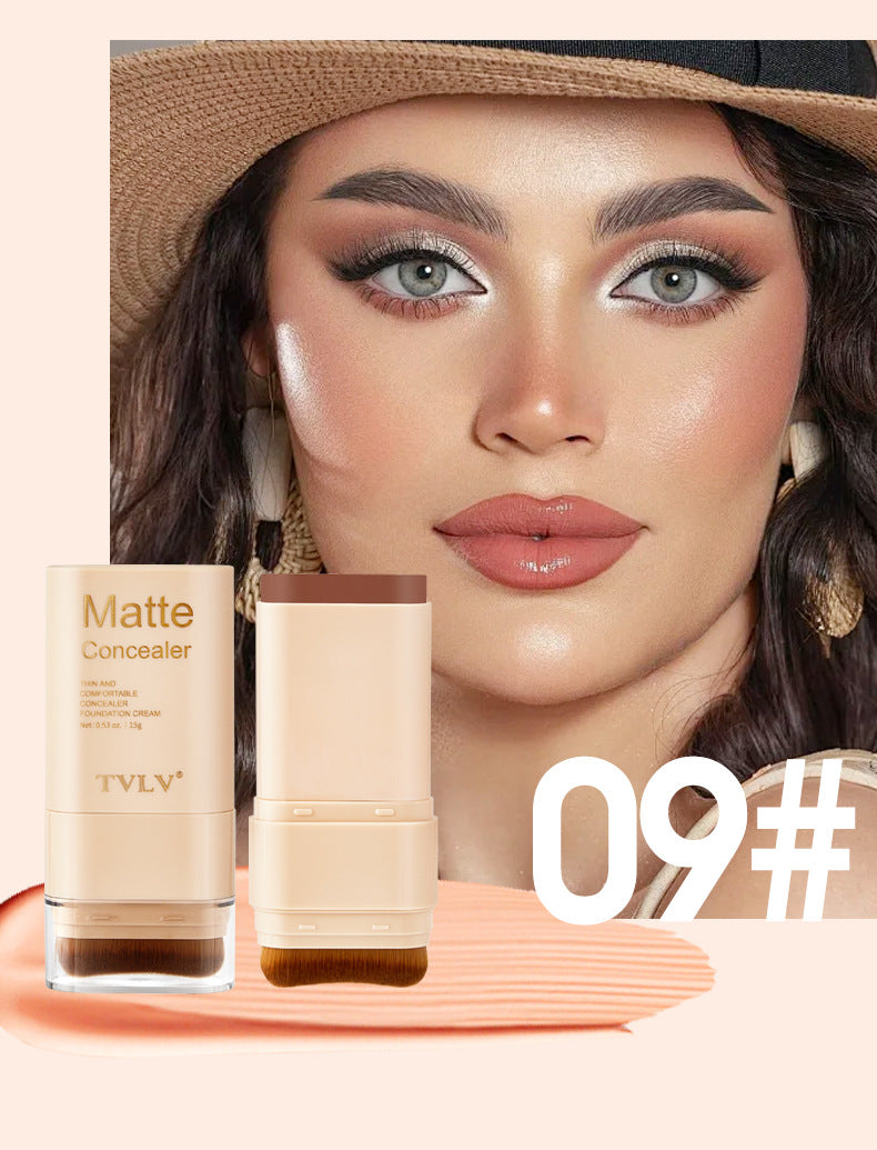 TK Specialized Flawless Dual-Head Eraser Foundation Stick Water Glossy Skin Concealer Long-Lasting with Brush Head Hydrating Makeup Remover