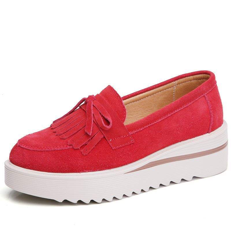 VIVIDENT New Spring and Autumn Platform Shoes for Women, Thick Sole Wedge, Large Size Slip-On Casual Mom Shoes