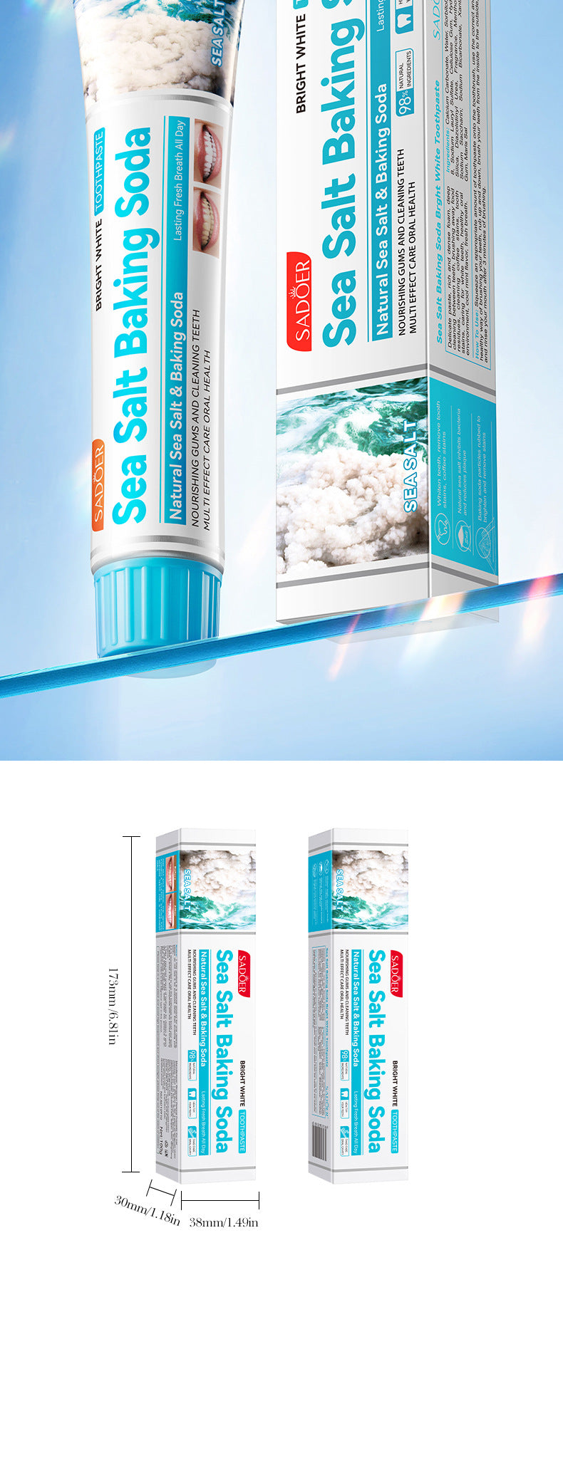Full English Mint Toothpaste100gSADOER Propolis Sea Salt Ginger Cleans Tartar Strengthens Teeth  Wholesale
