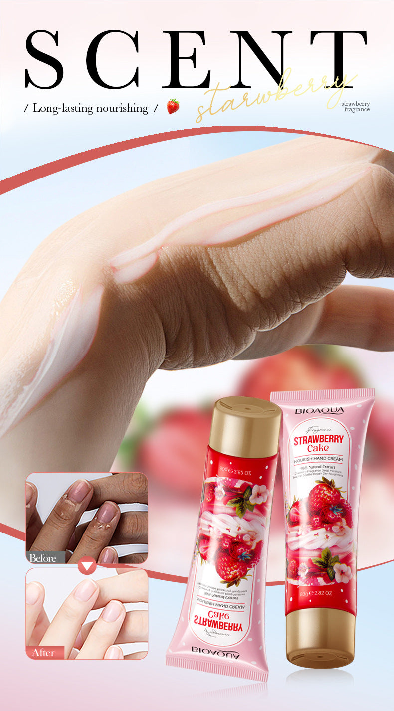 Full English Strawberry Cake Nourishing Hand Cream BIOAOUA Autumn and winter moisturizing hand cream  foreign trade wholesale