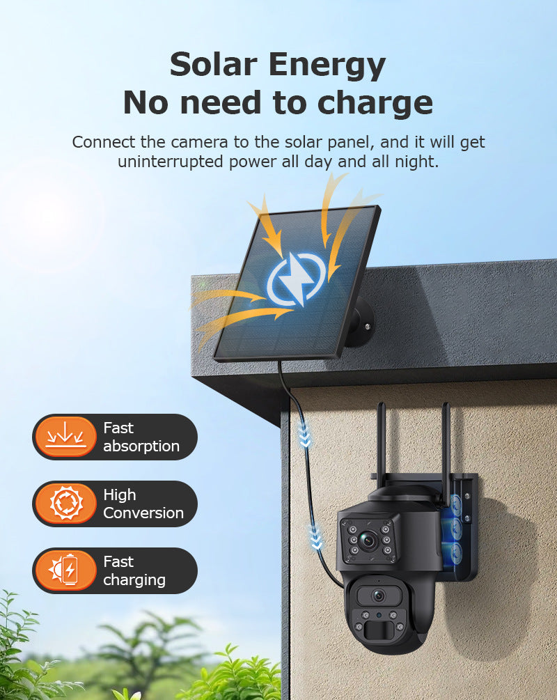 600Megapixel HD Dual Screen Solar Surveillance 4G/WIFI Outdoor Camera Monitoring Special Wholesale