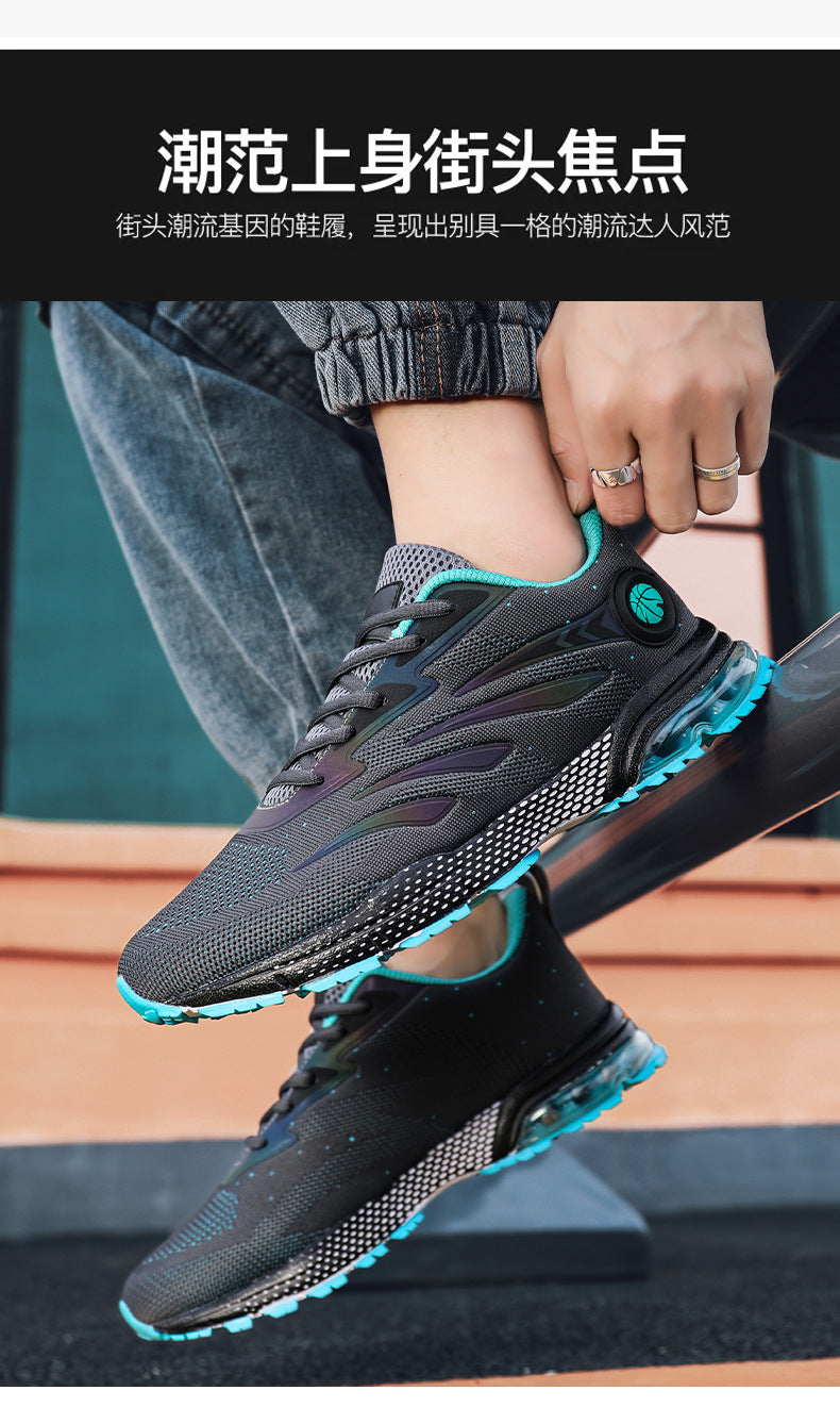 Men's Sports Casual Shoes Marathon Extra Large Size Cushion Shoes Flyknit Four Seasons Rubber Wear-resistant Non-slip Sports Shoes