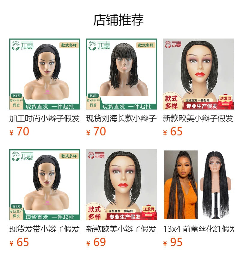 European and American Style Small Braids Wig for Women Small Curly Synthetic Hair Wig braidedwigsAfroDreadl Long Curly Hair