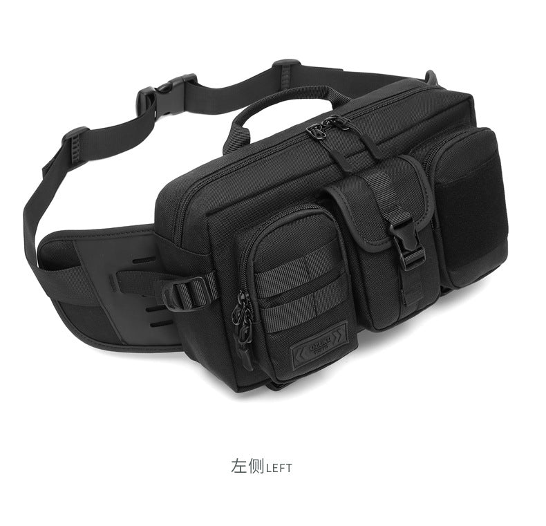 OZUKO Tactical Waist Bag Men's Multifunctional Crossbody Bag Waterproof Outdoor Large Capacity Sports Portable Men's Bag