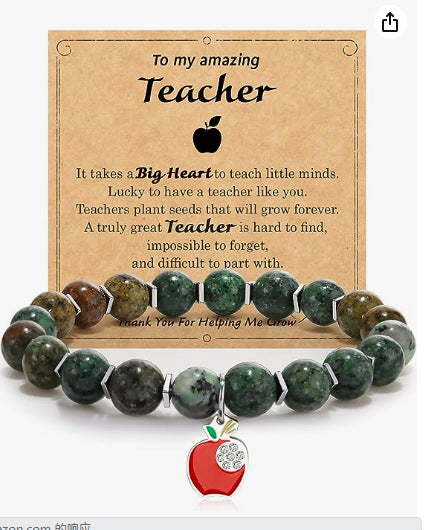 European and American Fashion Pink Zebra Heart Pendant Bracelet Handmade Beaded Christmas Gift Card Pink Zebra Bracelet