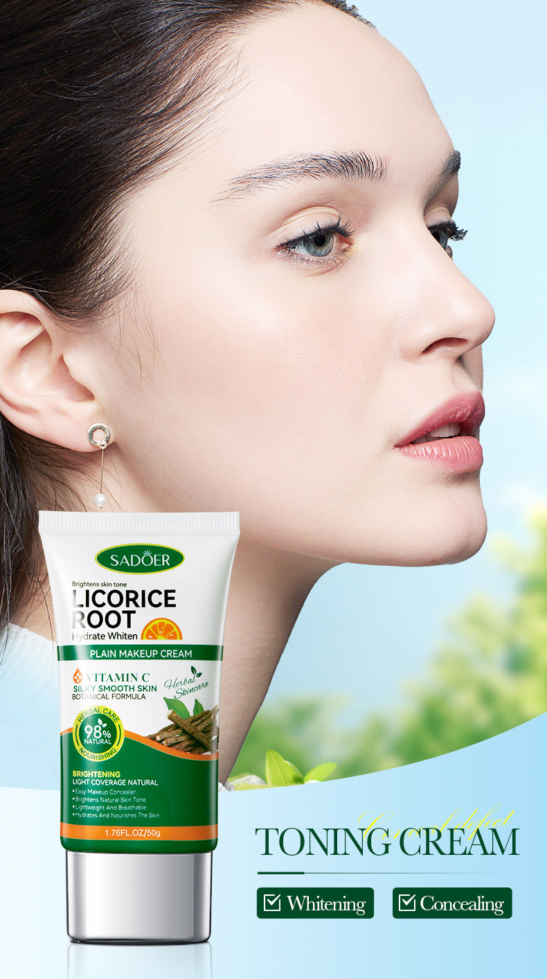 Makeup SADOER Licorice VC No Makeup Cream Whitening and Brightening Concealer Cream Cross-Border Wholesale