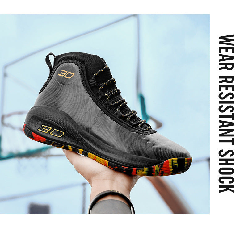 2025New Youth Support Shock Absorption Wear-Resistant Non-Slip Sports Shoes Men's fashion Soft and plaid Basketball Shoes