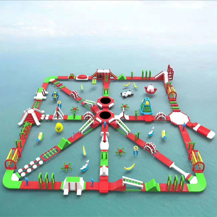 Inflatable Water Challenge Pool Swimming Pool Amusement Park Manufacturer Slide Combo Frame Outdoor Water Fun