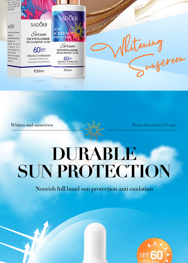 Sunscreen Whitening Essence50mlSADOER Refreshing and Non-Greasy Sunscreen Essence Cross-Border Wholesale