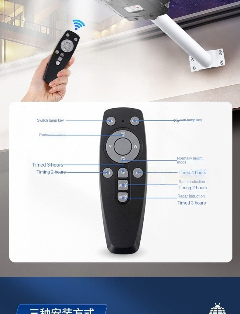 Cross-Border New High-Power Household Integrated Solar Lamp Super Bright LED Light Source IP65 Rating for Outdoor Project Street