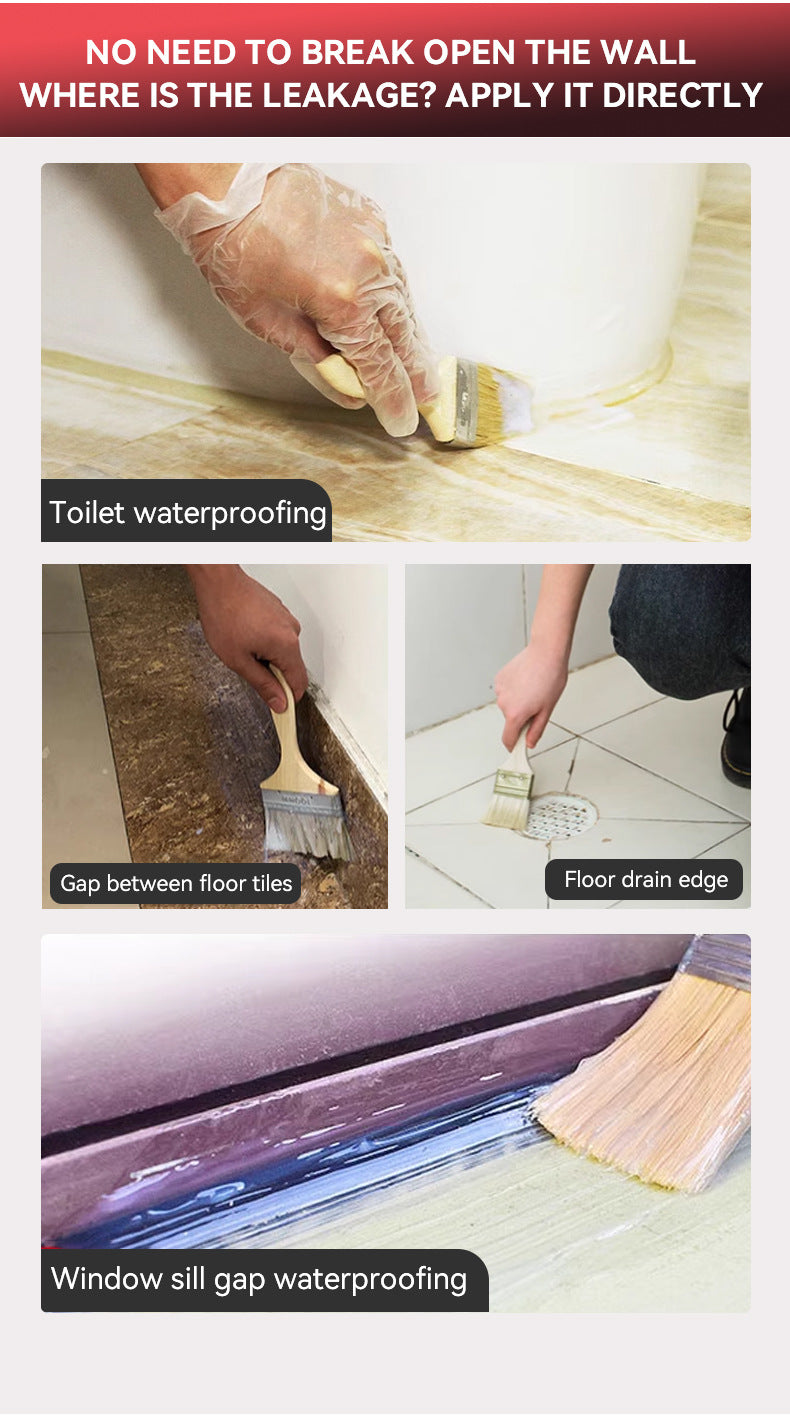 Transparent Waterproof Adhesive Custom Wholesale Exterior Wall Roof Bathroom No-Brick Breaking Leak Repair Coating Sealant