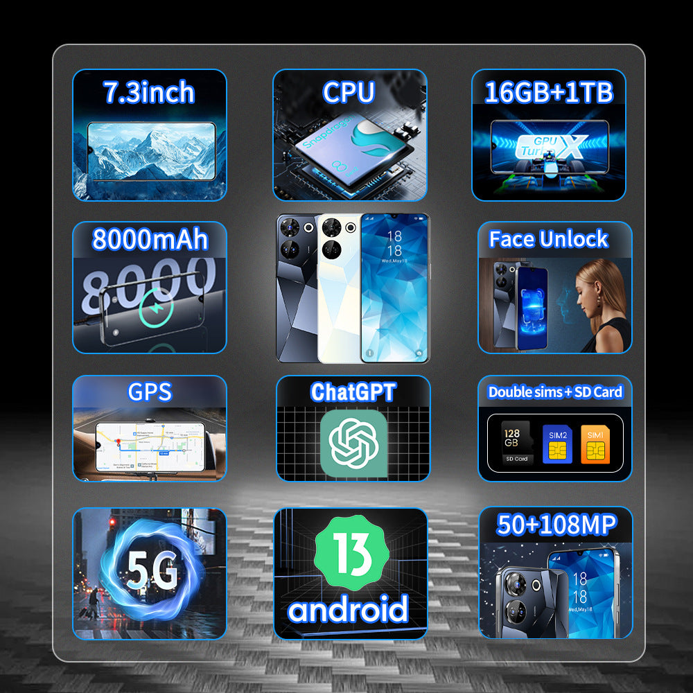 Mobile Phone C20Pro Smartphone16+1T Large Memory Dedicated7.3High Definition Screen Source Factory Wholesale