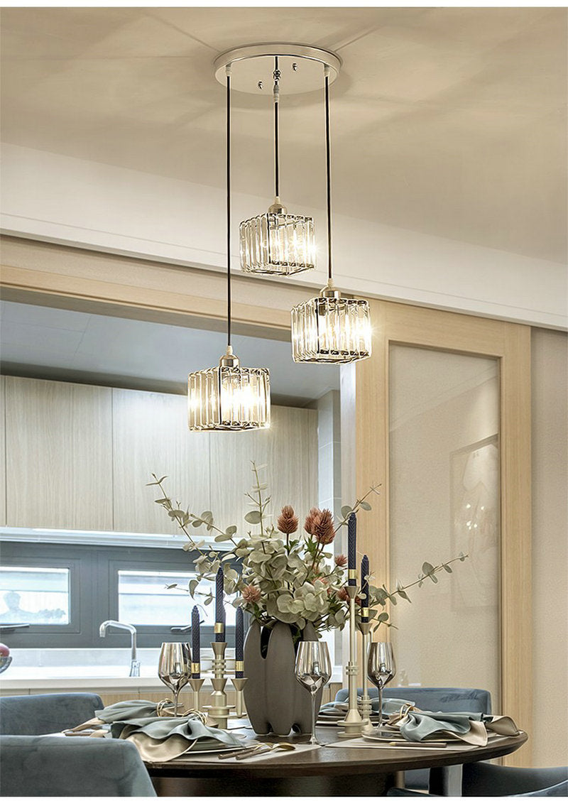 Export Simple Restaurant Crystal Pendant Light Single Head3Headboard Pendant Light Dining Table Bar Crystal Pendant Light Wholesale