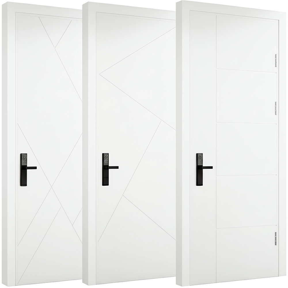 Italian Portes Interior Solid Wood Bedroom Walnut  Wooden Doors for Home Minimalist Porta