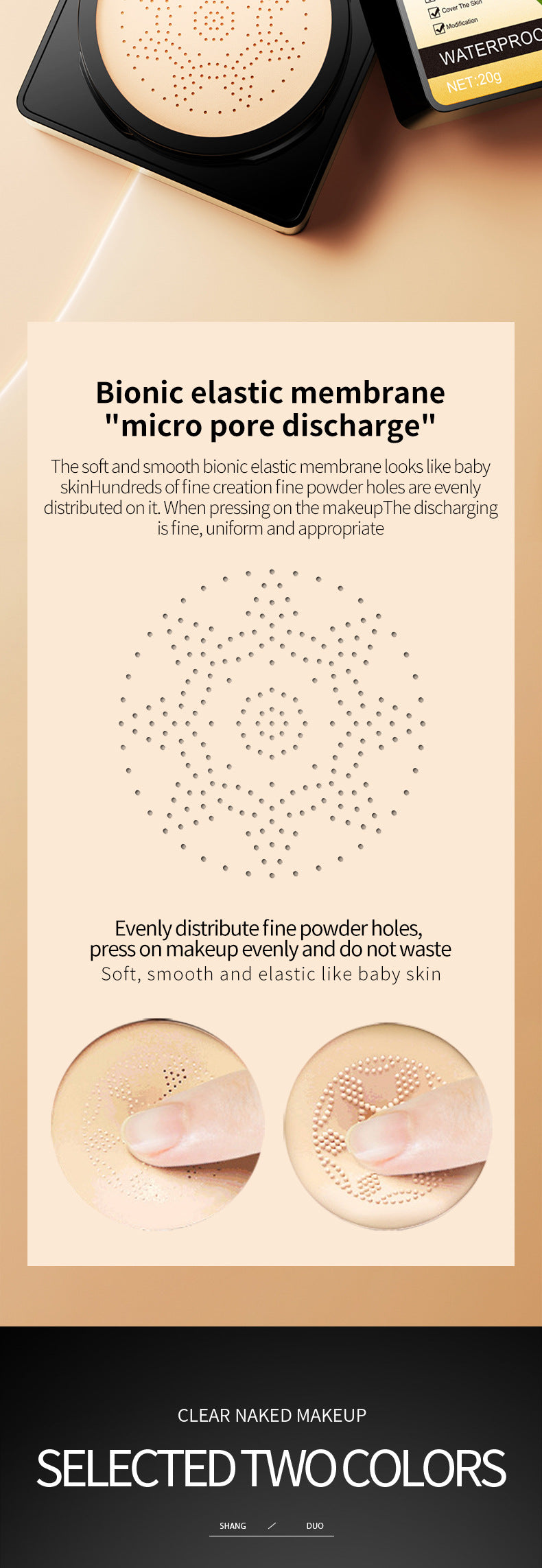 Makeup SADOER Vitamin C Mushroom Cushion Moisturizing Lightweight Breathable BB Wholesale Cross-Border Foreign Trade Frost