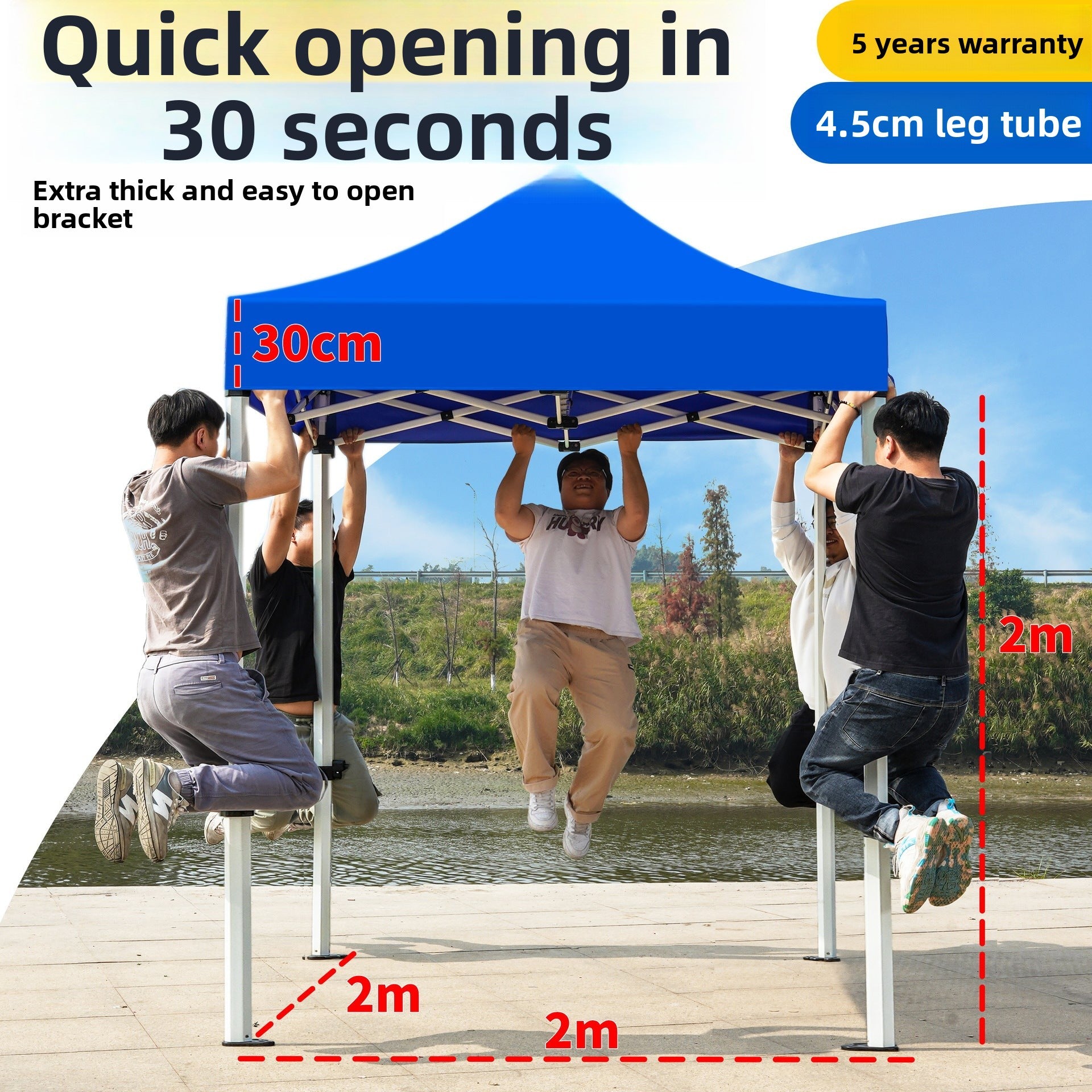 Outdoor Stall Tent Four-Leg Sun Umbrella Four-Corner Large Umbrella Extra Thick Hexagonal Frame Durable Market Sunshade