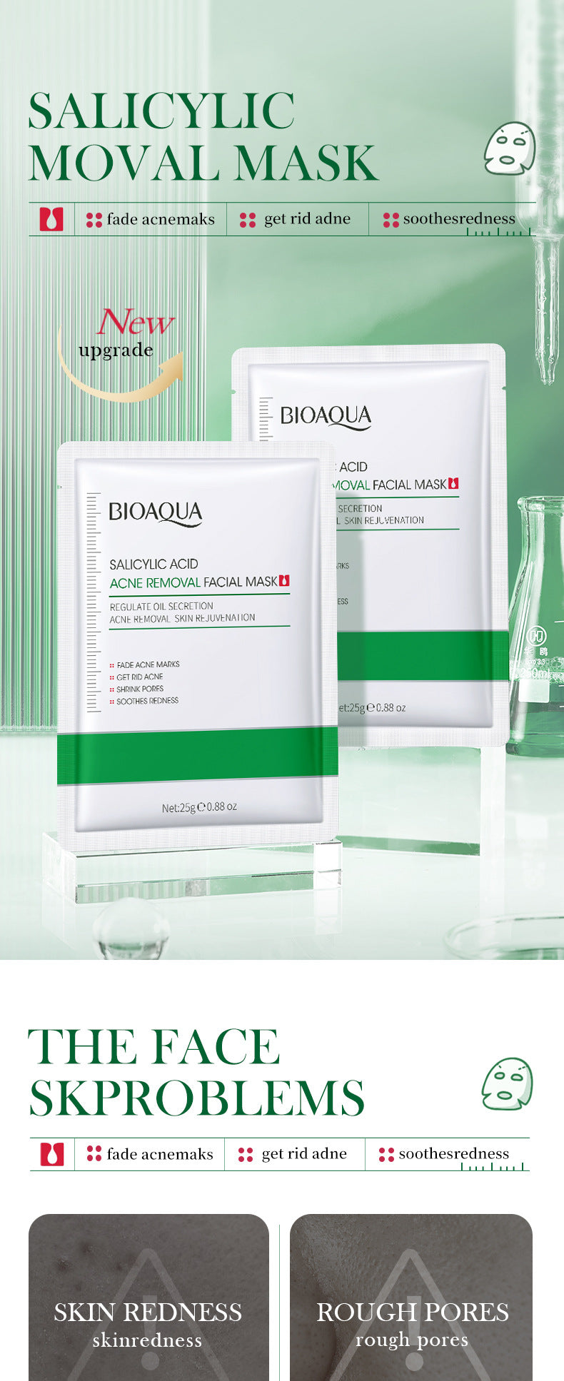 Salicylic Acid Mask25g BIOAOUA Moisturizing and Hydrating Tablets for Cross-Border Wholesale