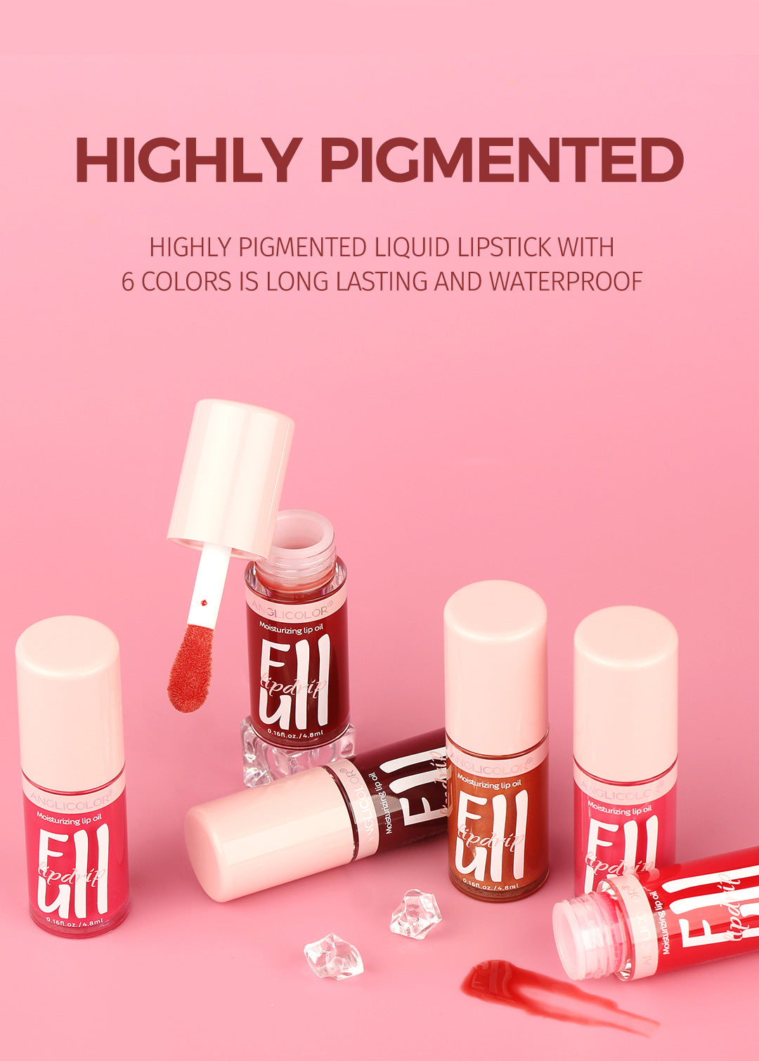 Anglicolor Temperature Changing Lip Oil Long-lasting Moisturizing Mirror Lip Gloss Plump Lips Color-changing Lip Glaze