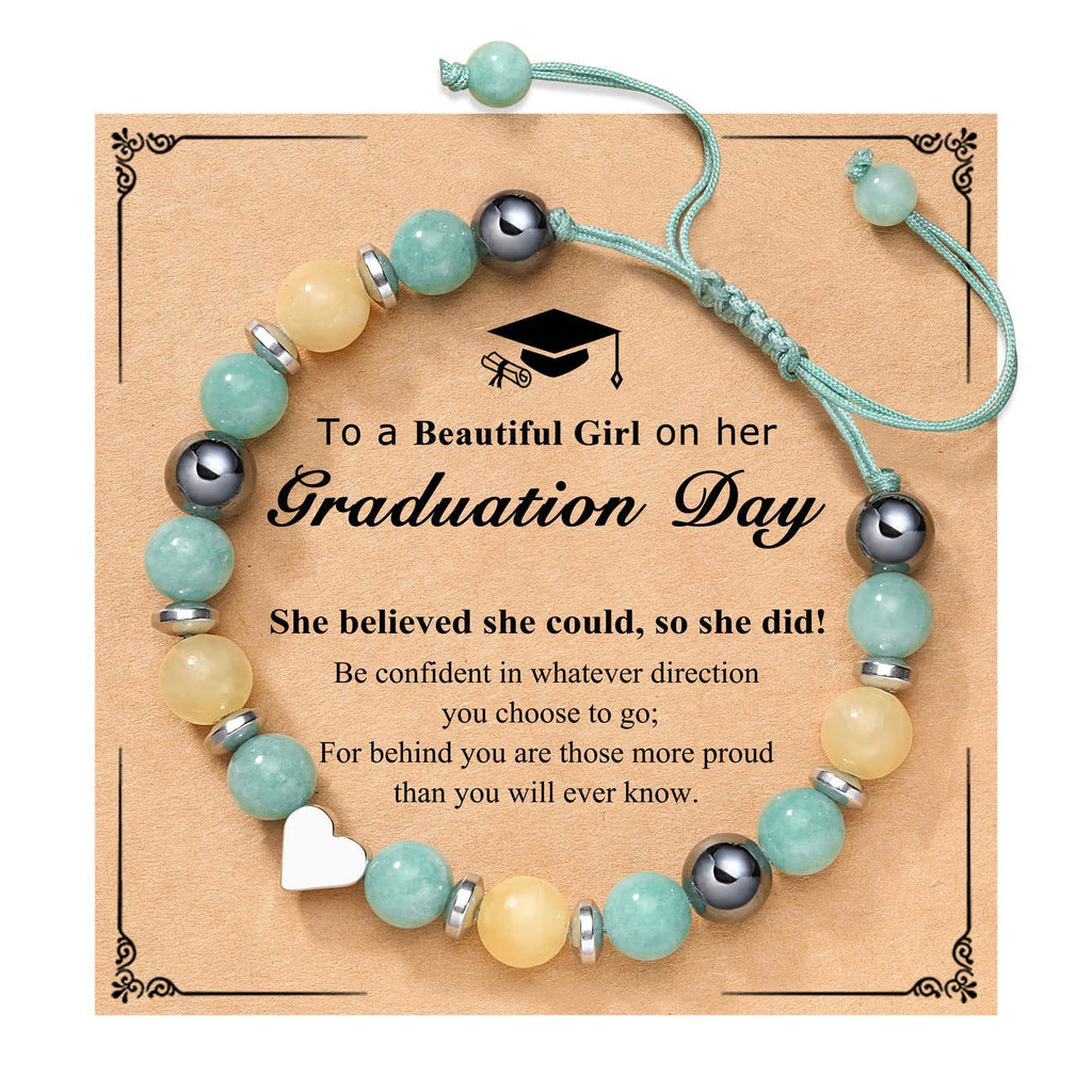 Single Circle Bead Heart Bracelet Triple Protection Magnetic Adjustable Handmade Woven Bracelet Graduation Season Gift Bracelet