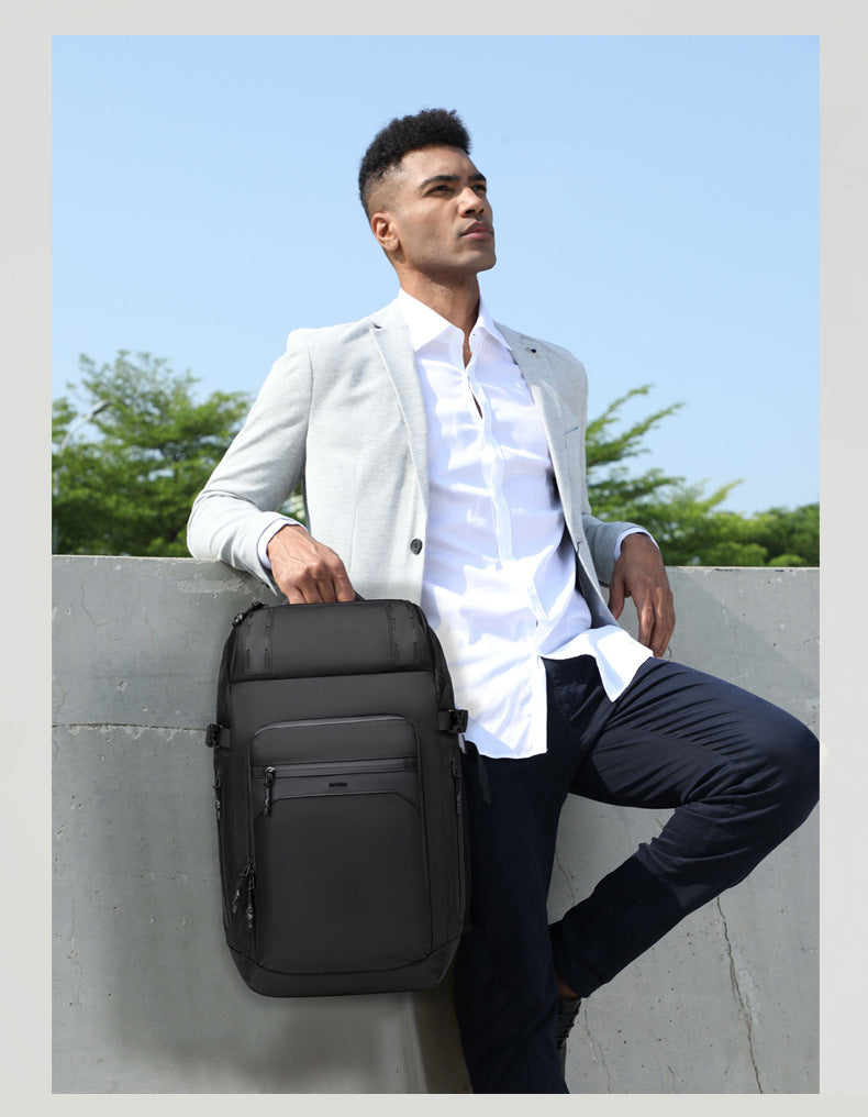 ozuko Casual Backpack Men's Computer Backpack Waterproof Oxford Cloth Large Capacity Commuting Travel School Bag