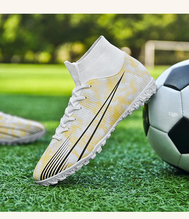 Football shoes high-top training shoes for teenagers, middle and primary school students AG Long Spike Broken Spike Rubber Spike Soccer Shoes
