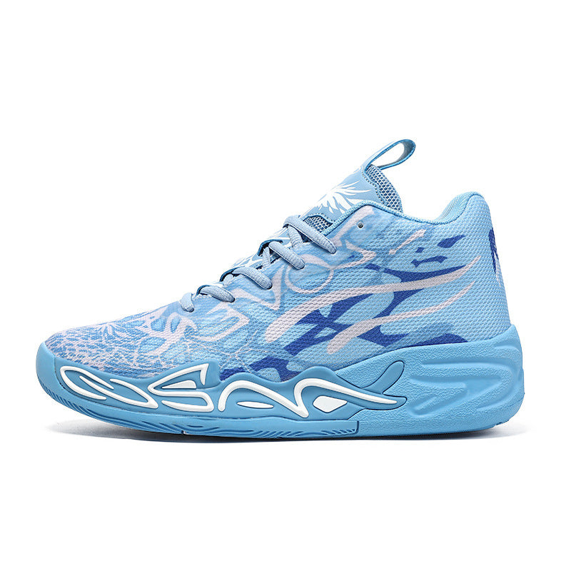 Fashion Trend Basketball Shoes New Youth Mandarin Duck Mesh Breathable Sports Shoes High-Top Training Boots