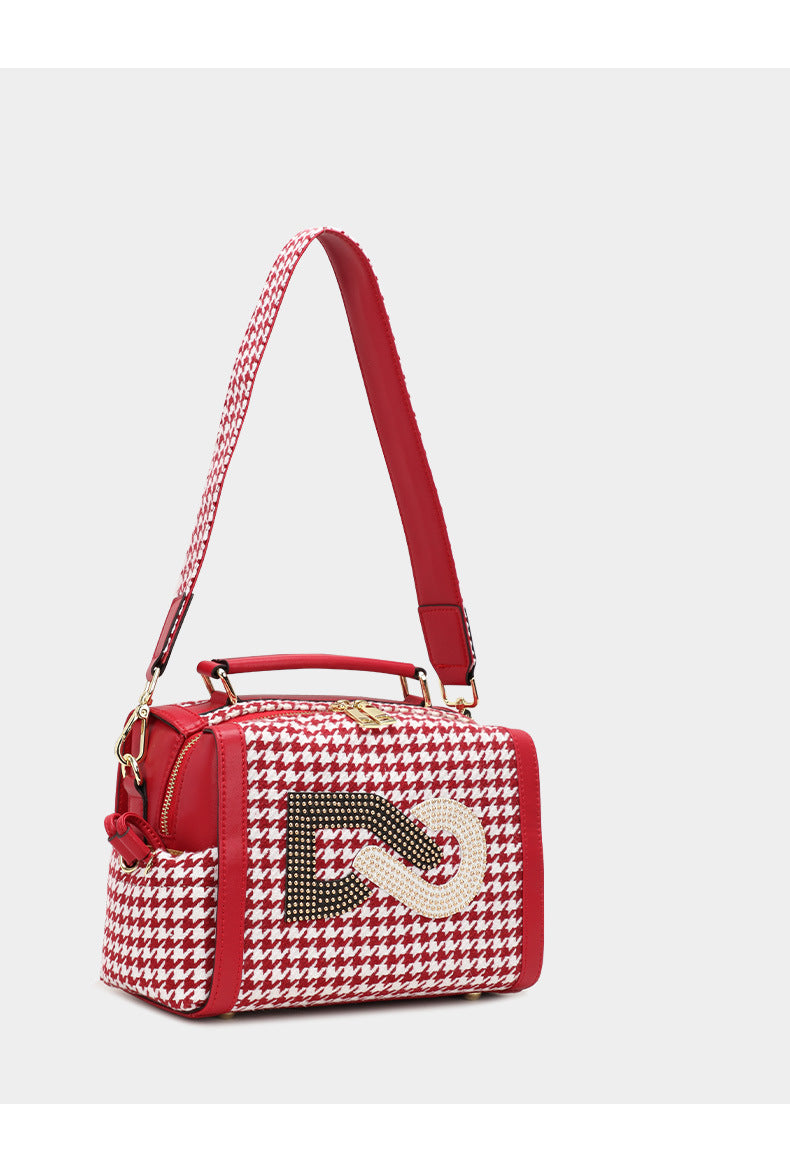 Korean Style Single Shoulder Women's Bag Wool Texture Versatile Handbag Trendy Personality Underarm Crossbody Women's Bag