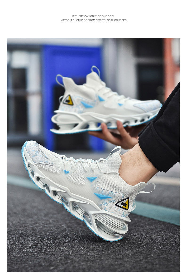 Fashion Blade Men's Shoes Mesh Breathable Sports Casual Running Shoes Men's Shock Absorption Anti-Slip Height Increasing Dad Trendy Shoes