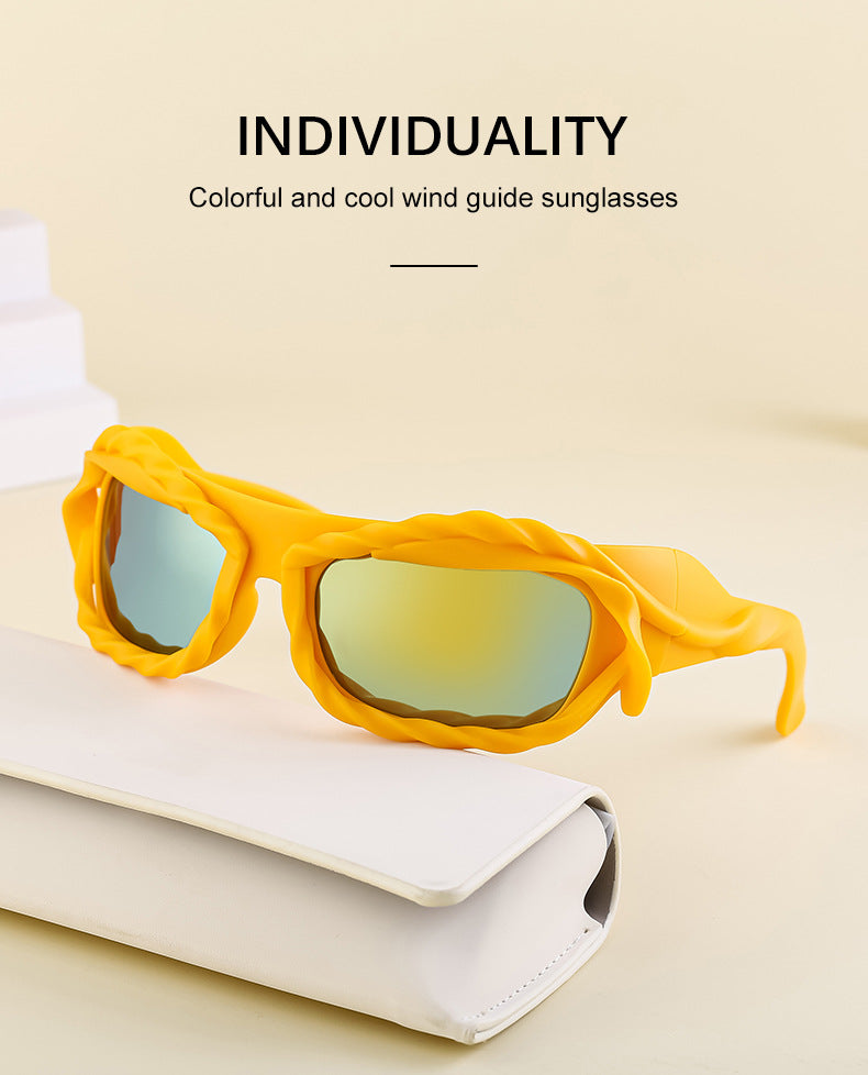 New Y2K Irregular Sunglasses for Women, Cycling Lace Sunglasses, Women's European and American Style Performance Glasses sunglasses