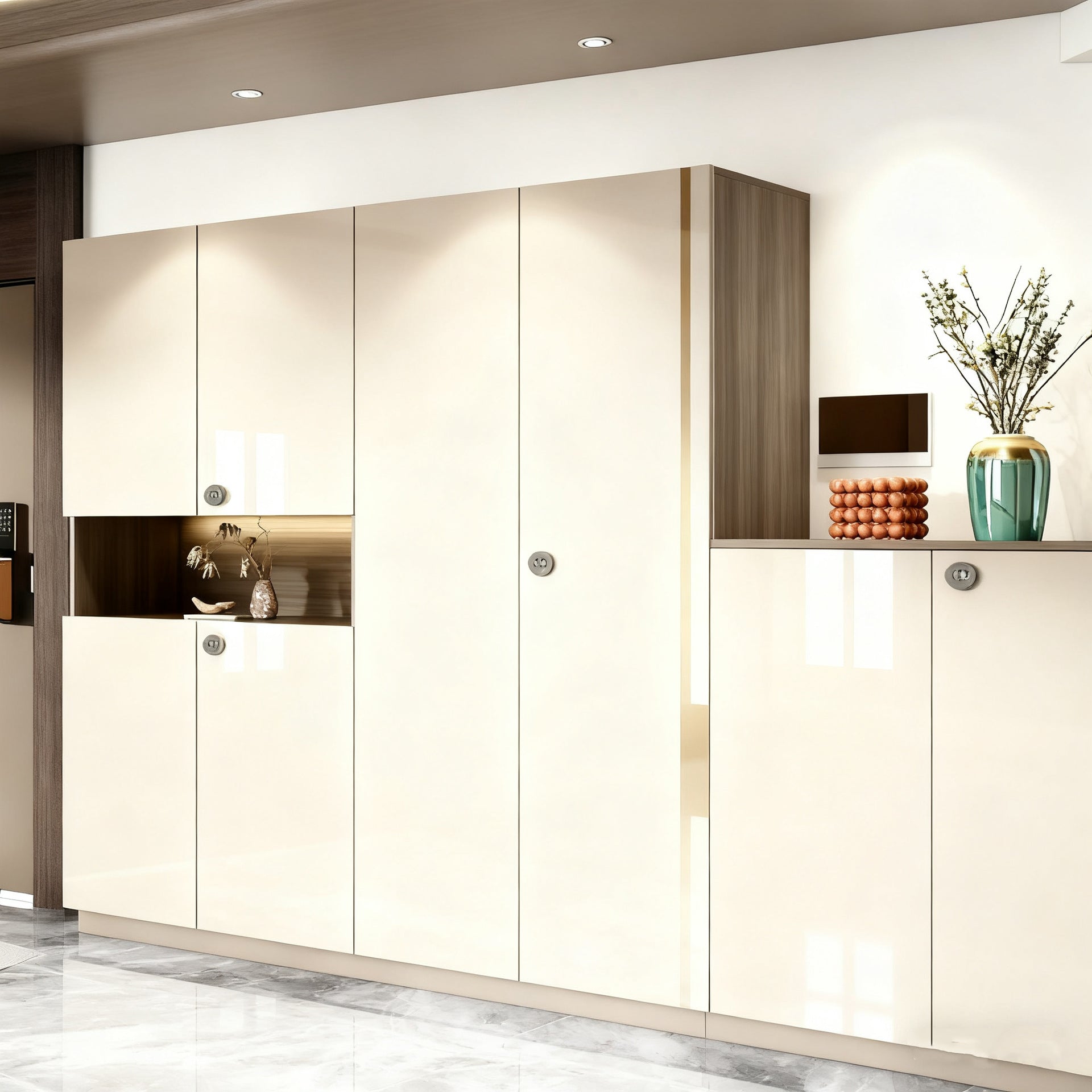 Custom Aluminum Alloy Shoe Cabinet for Entire House, Hallway, Home Entrance, Integrated Outdoor Storage Cabinet, Factory Direct