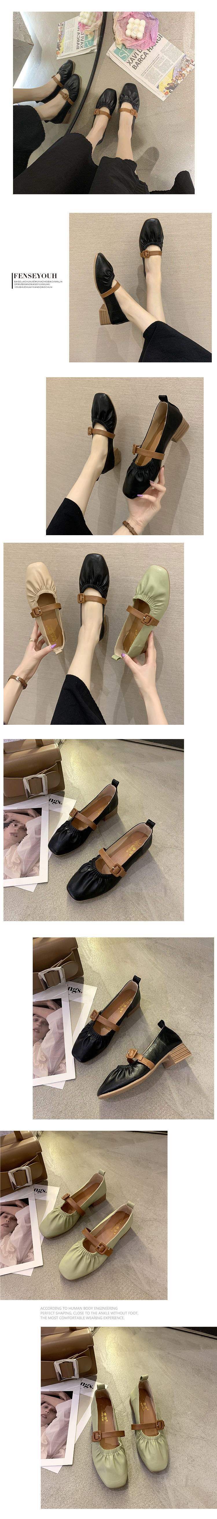Hepburn Style Shallow Mouth Chunky Heel Single Shoes for Women2025New Square Toe Mary Jane Granny Shoes Mid Heel Versatile Soft Sole Retro