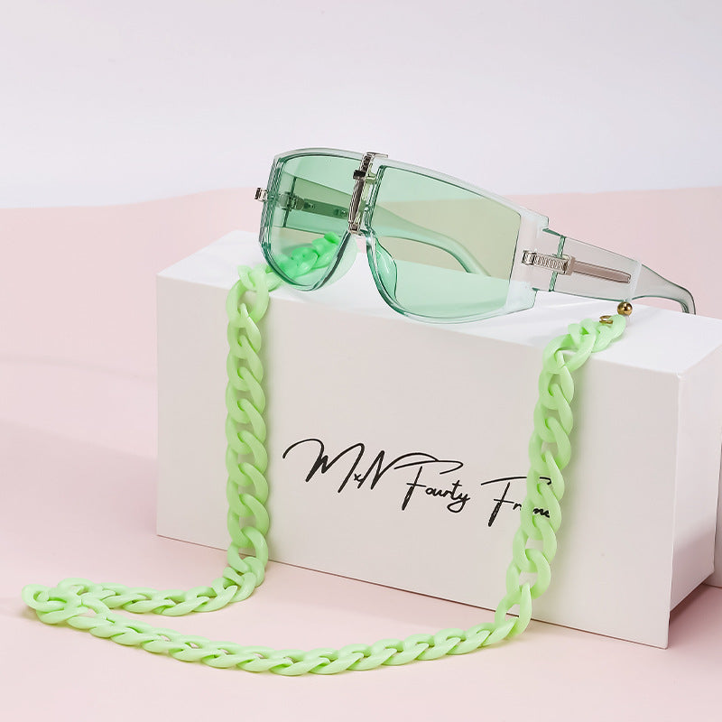 Sunglasses for Women Korean Style Chain Sunglasses Trendy sunglasses European and American Fashion Outdoor Street Style Glasses shade