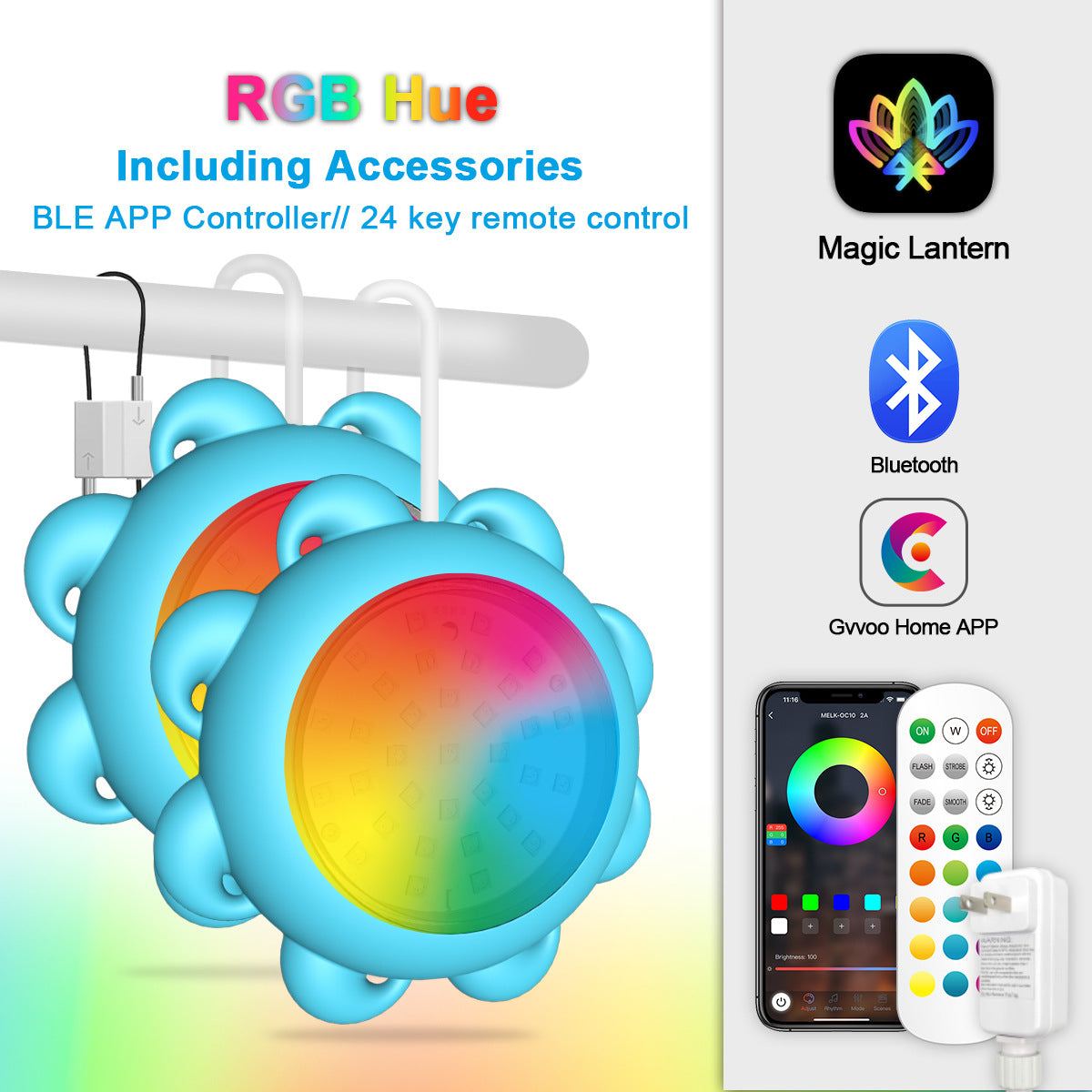 Bluetooth Pool Light IP68Waterproof Underwater Light LED Atmosphere Light Underwater Light Outdoor Hanging Pool Light