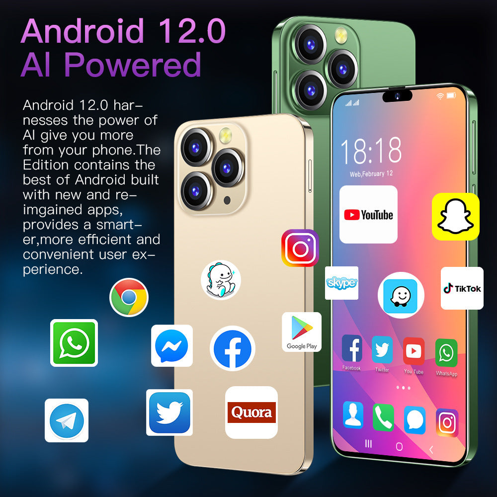 i14 ProMax Smartphone6.8Inch Full HD Screen3+64G Android4G Mobile Phone Factory In Stock Wholesale